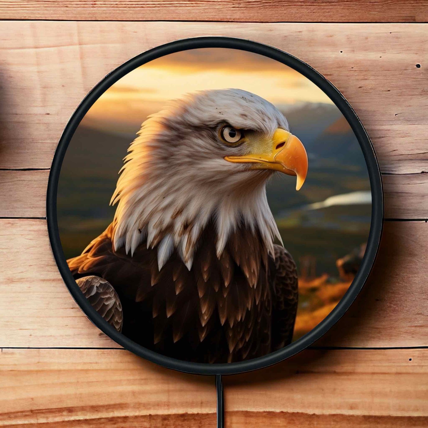 Perched Eagle - Vibrant Illuminations: LED Light Sign - Laser Design Creations