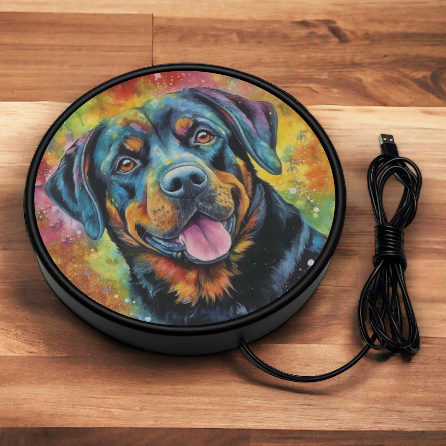 Colourful Art Style Rottweiler (Rottie) - Vibrant Illuminations: LED Light Sign - Laser Design Creations