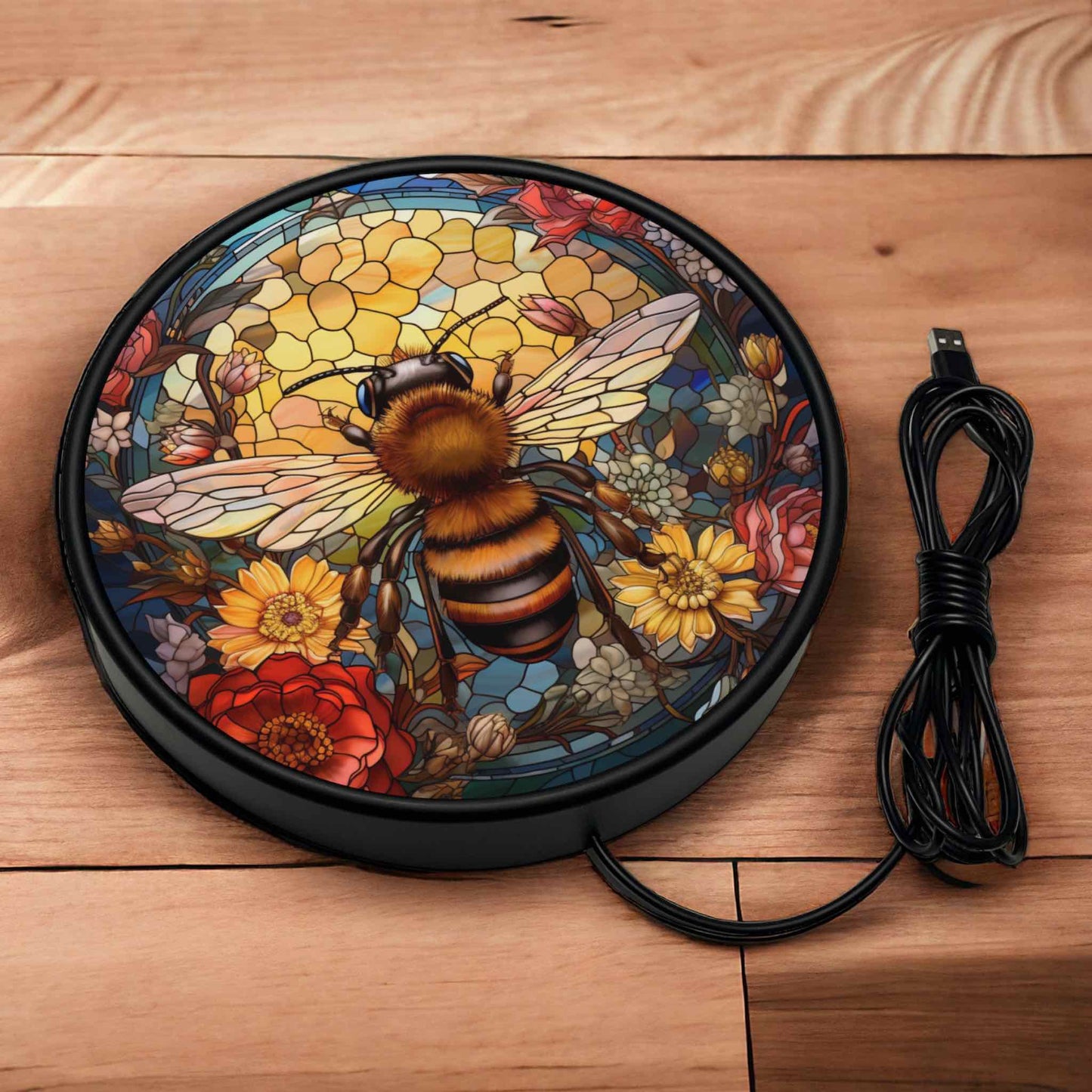 Colourful Art Style Bee Design - Vibrant Illuminations: LED Light Sign - Laser Design Creations