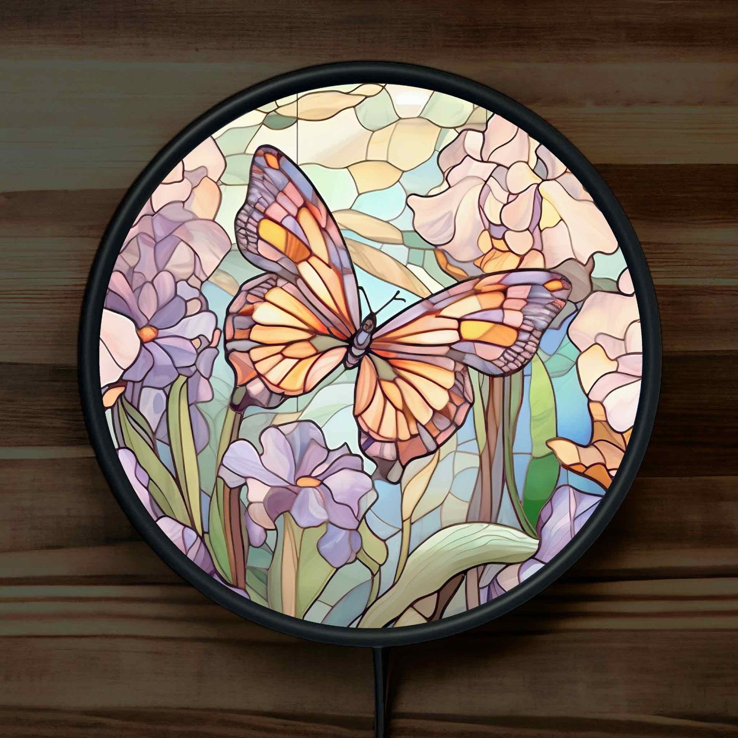Colourful Art Style Butterfly - Vibrant Illuminations: LED Light Sign - Laser Design Creations