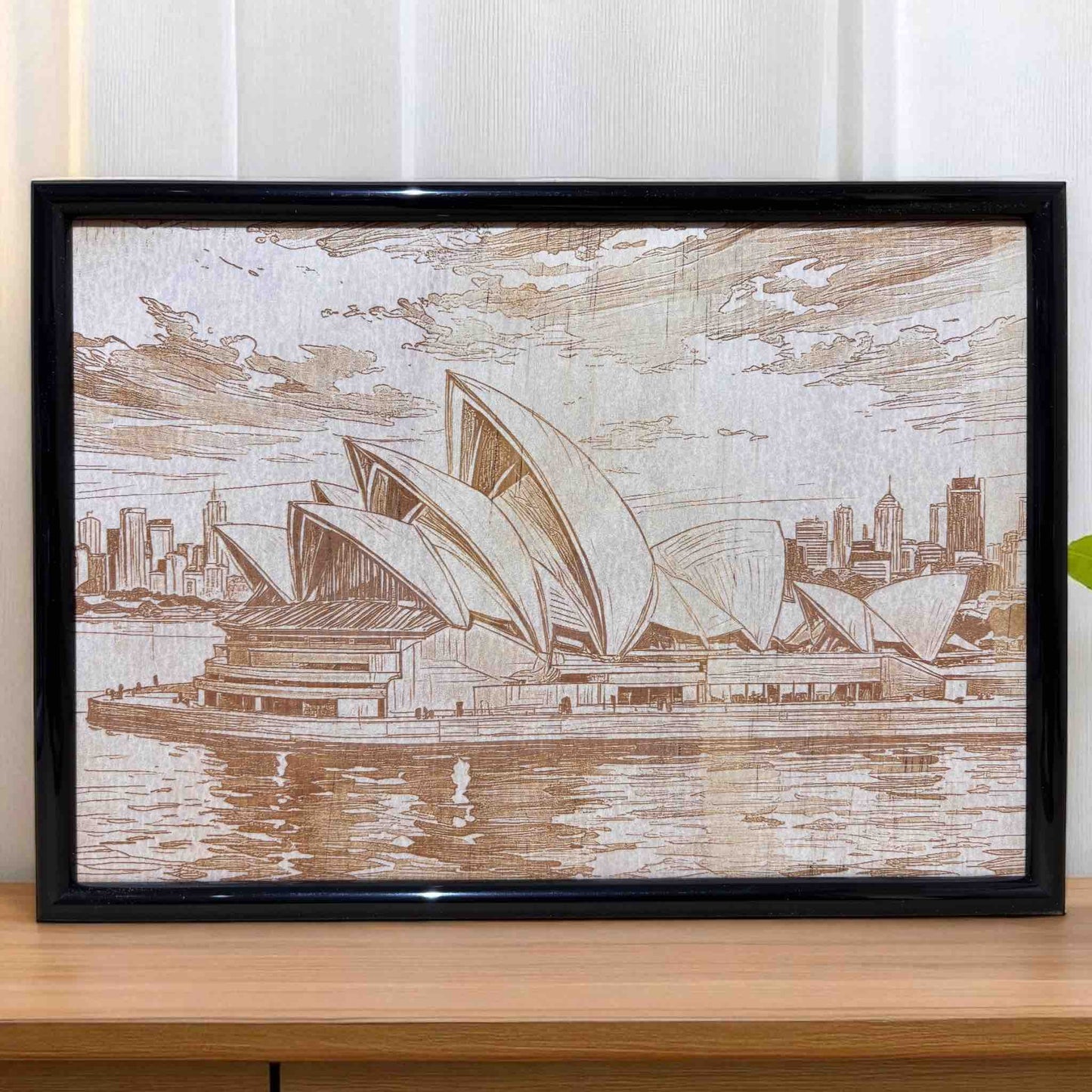Australian landmark wood engraved decor for home or office, Laser Design Creations.