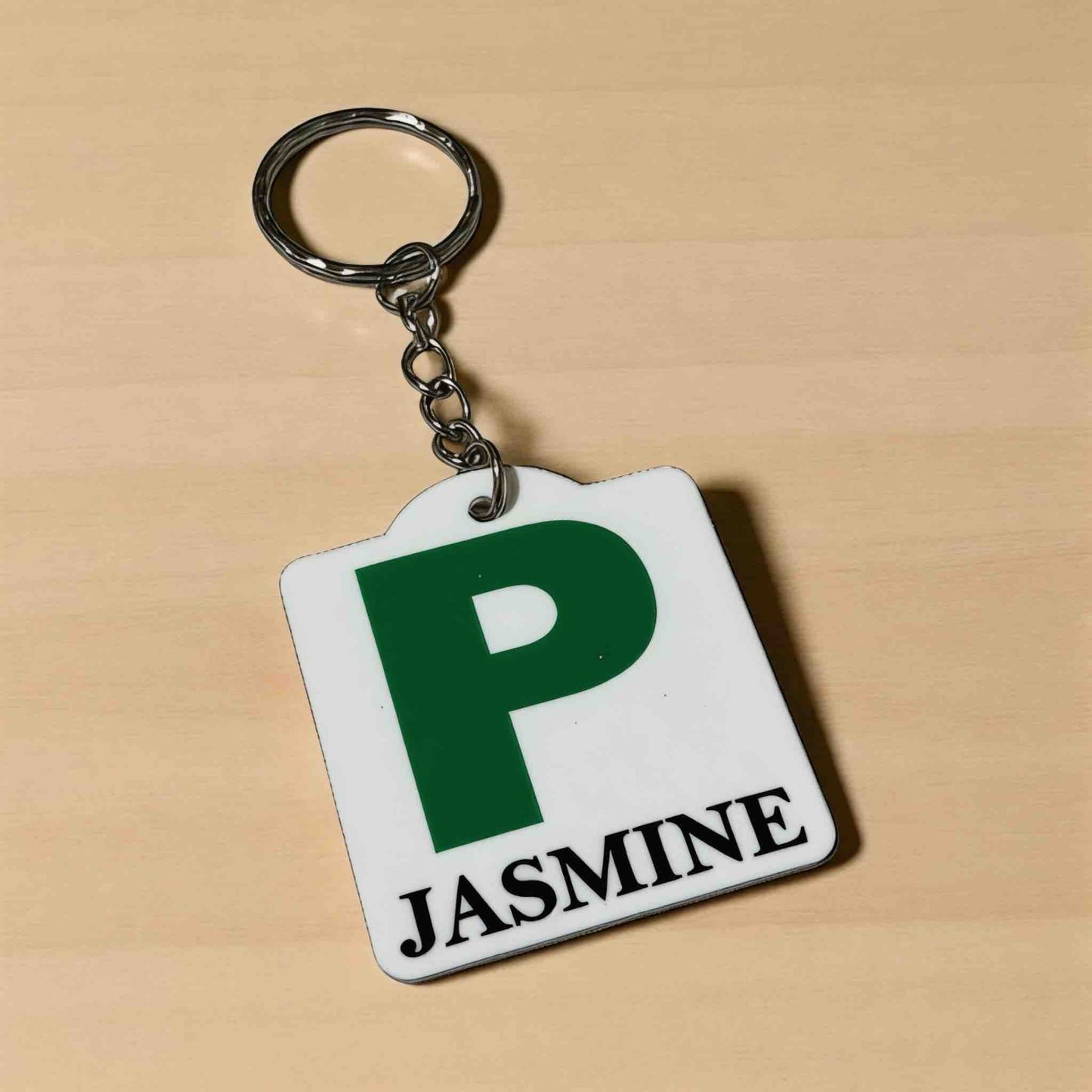 Learner Provisional Driver L / Red P1 / Green P2 Plate Personalised Keyring / Bag Tag