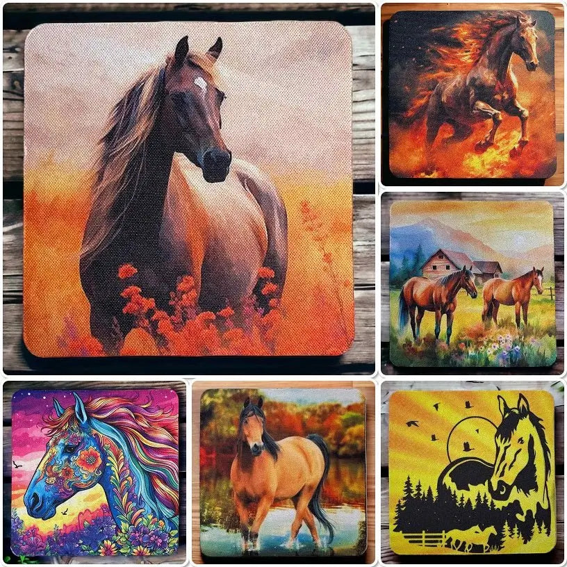 Horse coasters collection, unique gifts for horse lovers by Laser Design Creations Australia