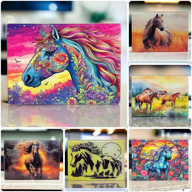 Horse chopping and serving boards collection, unique gifts for horse lovers by Laser Design Creations Australia