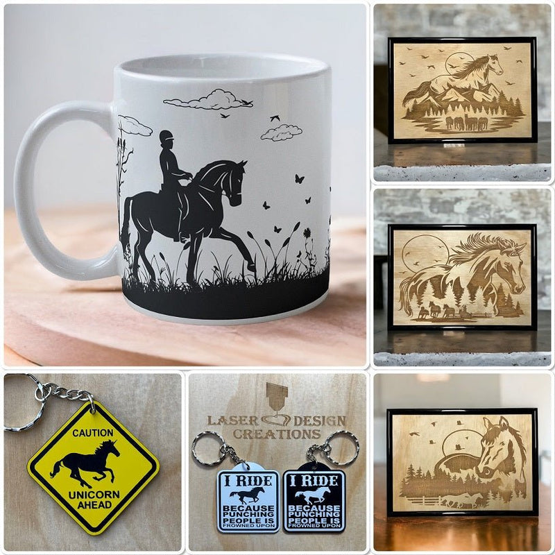 Horse gifts and decor collection, unique horse lover designs by Laser Design Creations Australia