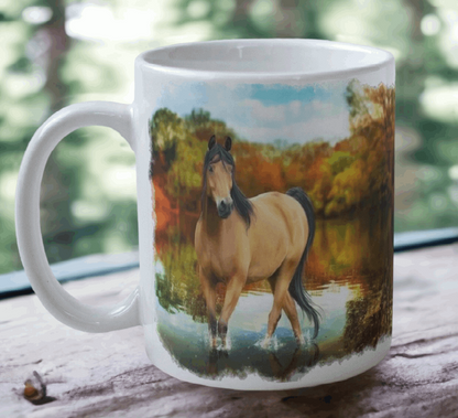 'Mustang in Nature' Horse Design Mug - Laser Design Creations