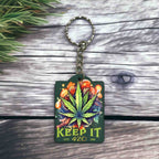 Groovy Weed Design "Keep It 420" Keyring / Bag Tag - Laser Design Creations