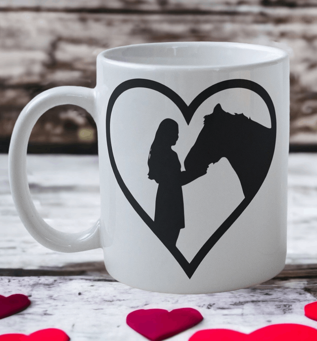'Horse Heart Silhouette' Design Mug - Laser Design Creations