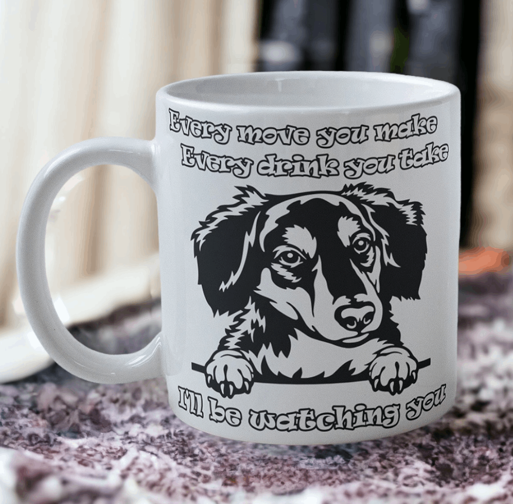 'Long Haired Dachshund' Dog Design Mug - Laser Design Creations
