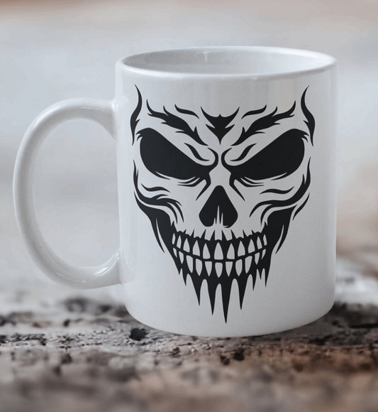 'Skull Art Face' Design Mug - Laser Design Creations