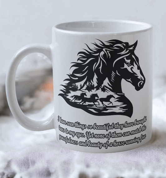 ‘Wild Horse' Inspirational Quote Design Mug - Laser Design Creations