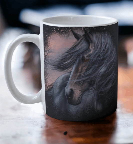 'Dark Horse' Art Design Mug - Laser Design Creations