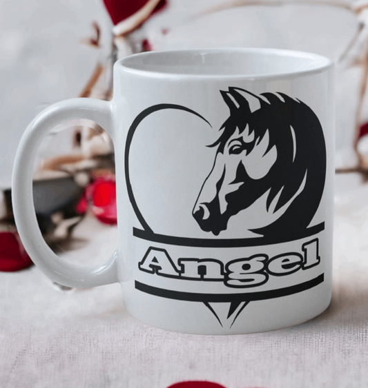 Personalised Name 'Horse Heart' Design Mug - Laser Design Creations