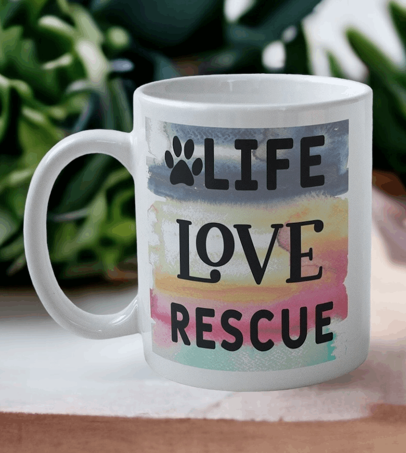 Life Love Rescue - Dog Design Mug - Laser Design Creations