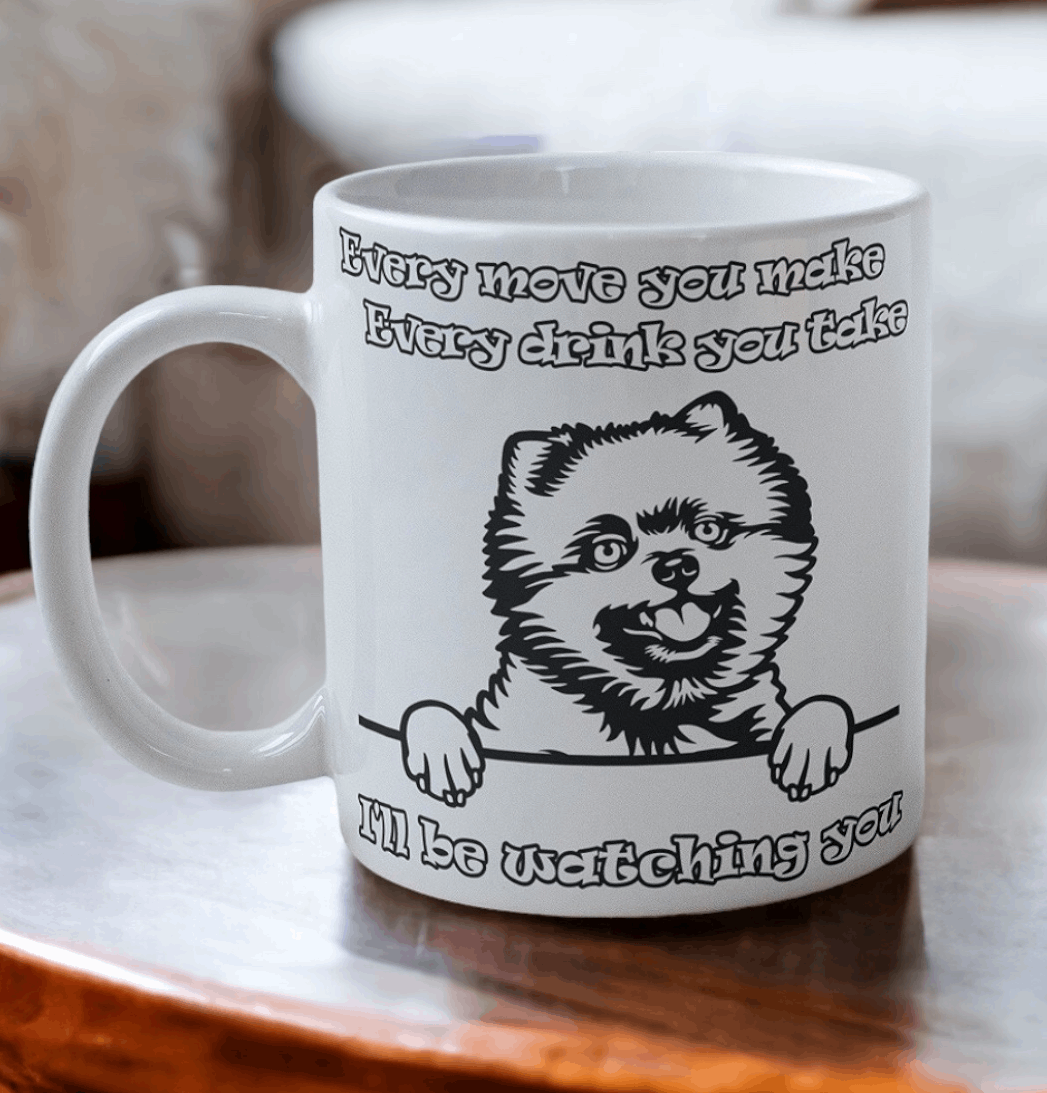 'Pomeranian' Dog Design Mug - Laser Design Creations