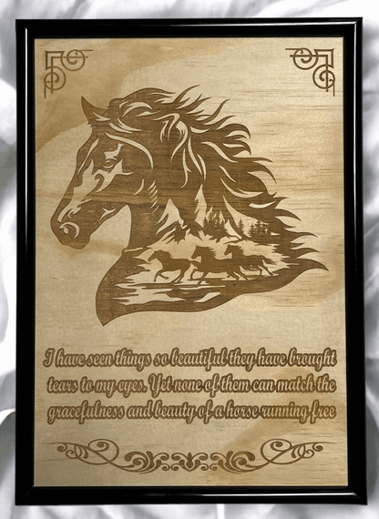 Wild Horse - Wood Engraved Design - Laser Design Creations