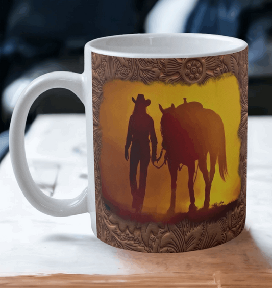 'Cowgirl Sunset' Horse Design Mug - Laser Design Creations