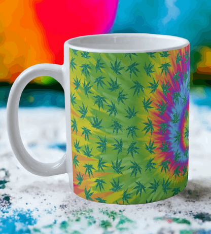 Psychedelic 'Weed Leaf' Design Mug - Laser Design Creations