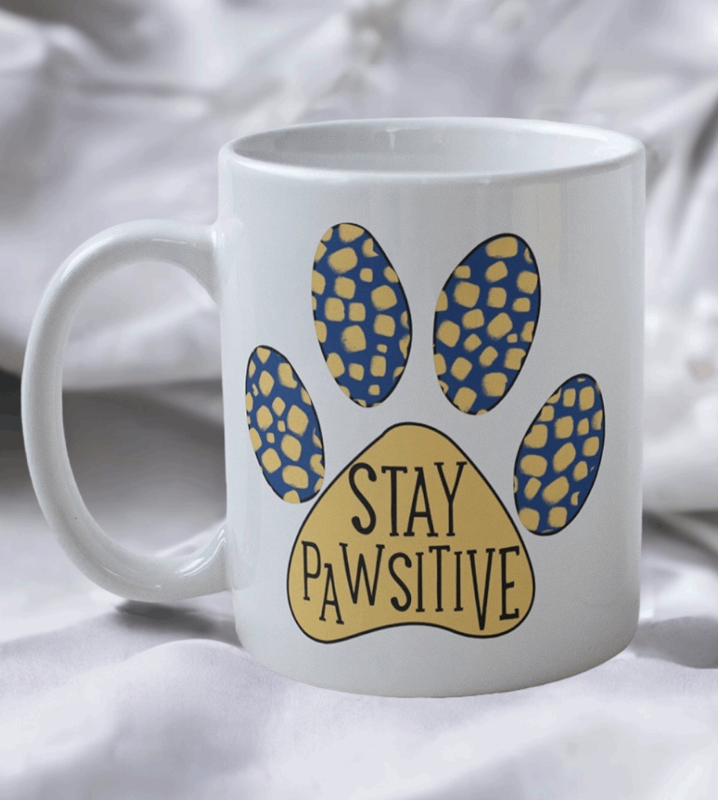 Stay Pawsitive - Dog Design Mug - Laser Design Creations
