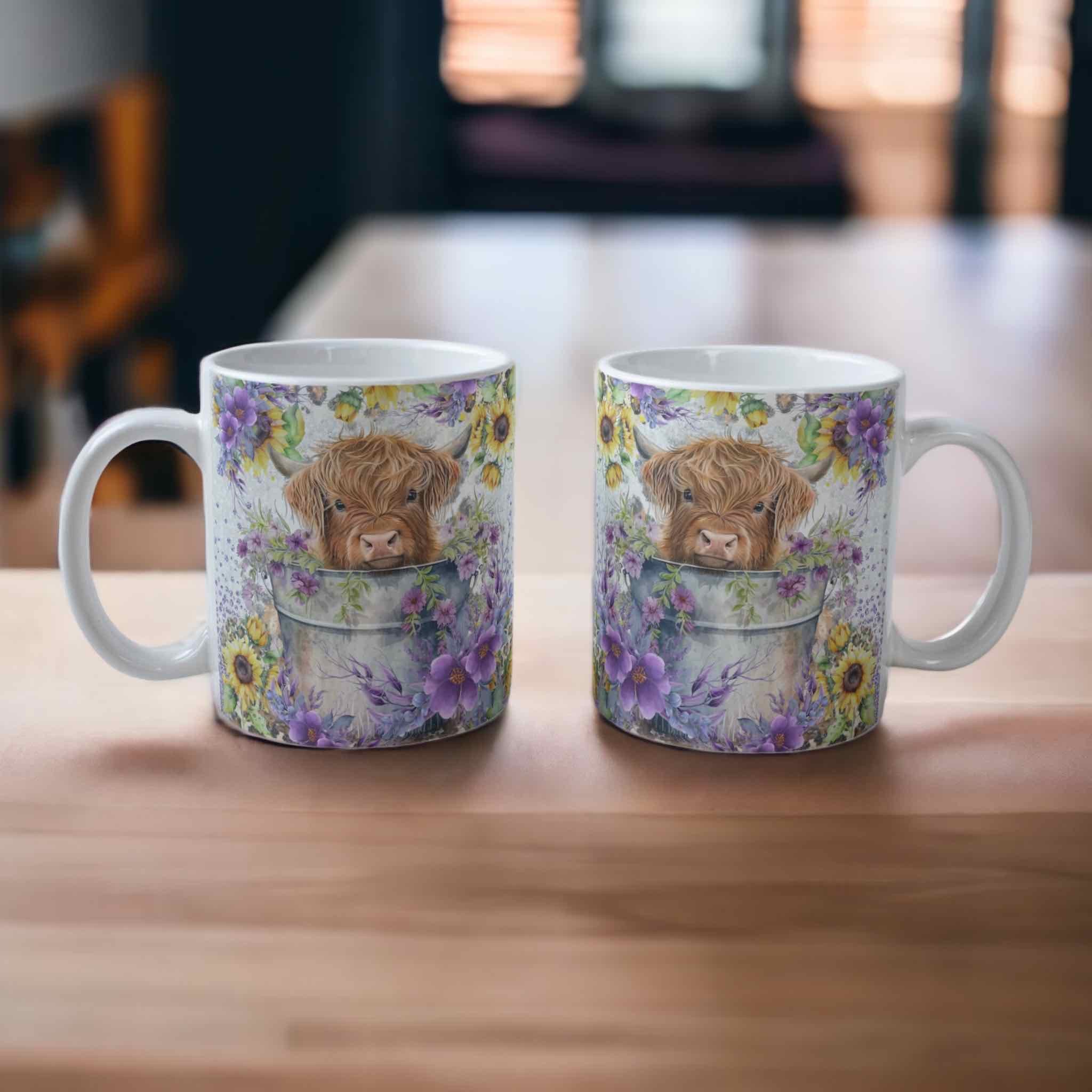 ‘Highland Calf in Bucket’ Design Mug - Laser Design Creations