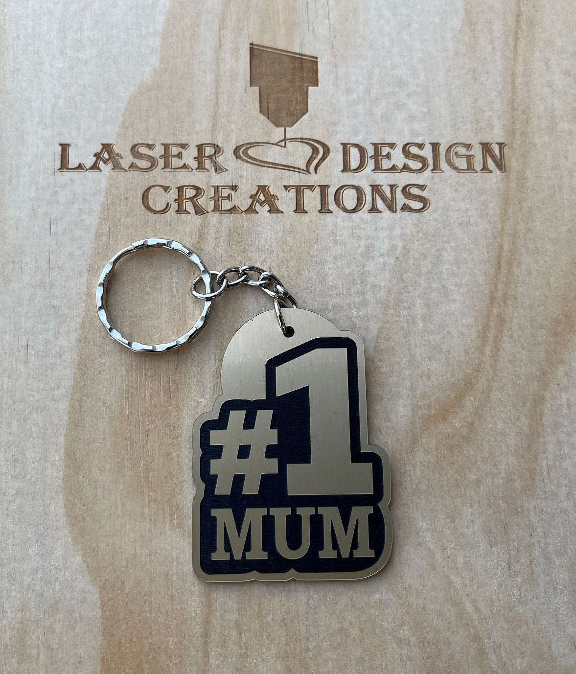 Number #1 Mum or Dad Design Keyring - Laser Design Creations