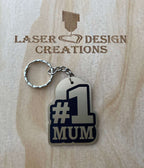 Number #1 Mum or Dad Design Keyring - Laser Design Creations