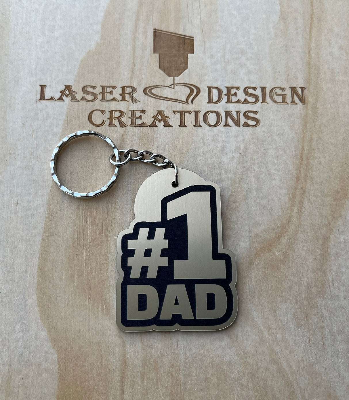 Number #1 Mum or Dad Design Keyring - Laser Design Creations