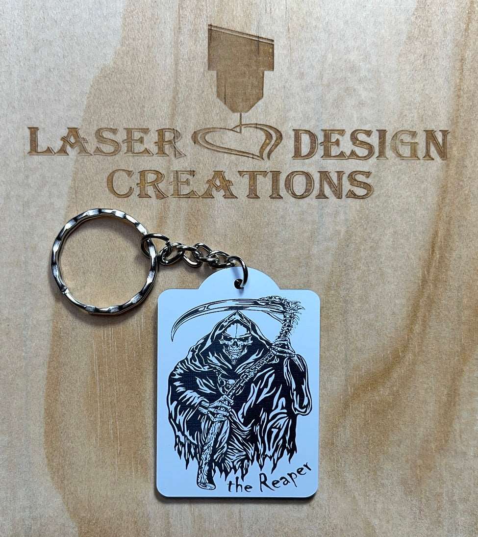 ‘The Reaper’ Skull Design Keyring - - Laser Design Creations