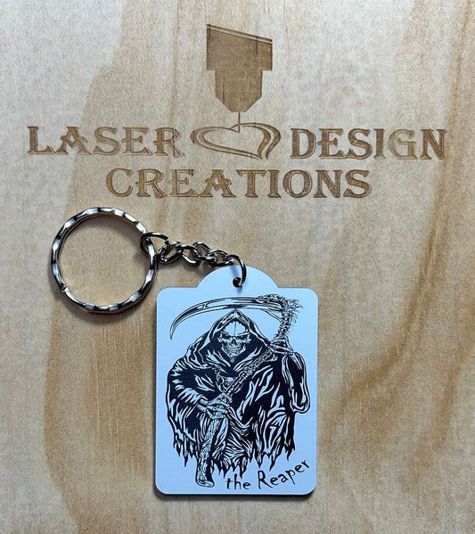 ‘The Reaper’ Skull Design Keyring - - Laser Design Creations