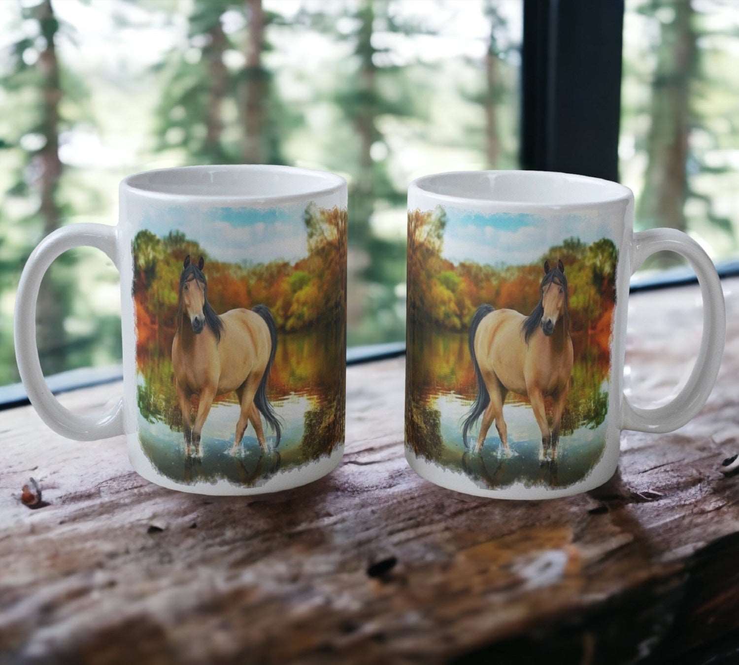 'Mustang in Nature' Horse Design Mug - Laser Design Creations