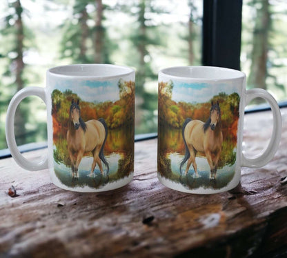 'Mustang in Nature' Horse Design Mug - Laser Design Creations