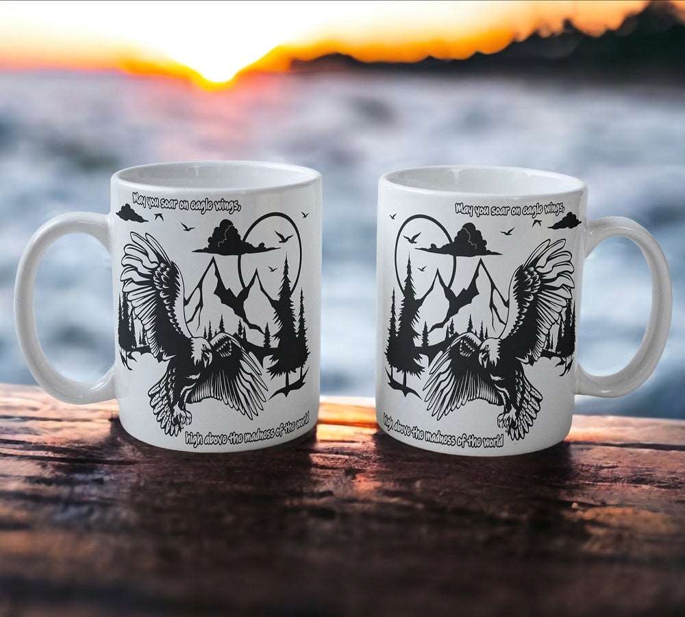 'May you Soar on Eagle Wings' Design Mug - Laser Design Creations