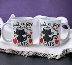 'Just a Girl Who Loves Cats' Design Mug - Laser Design Creations