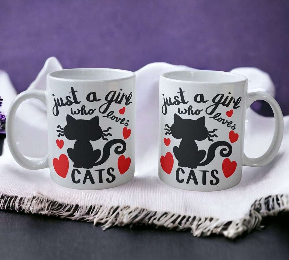 'Just a Girl Who Loves Cats' Design Mug - Laser Design Creations