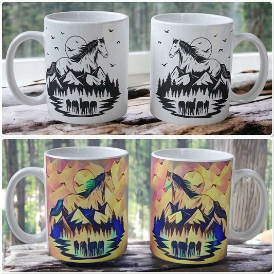 ‘Wild Horse' Style #1 Design Mug - Laser Design Creations