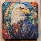 Majestic Eagle Stained Glass Style - Pack of 4 Neoprene Coasters - Laser Design Creations