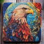 Majestic Eagle Stained Glass Style - Pack of 4 Neoprene Coasters - Laser Design Creations