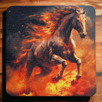 'Fire Horse’ Art Style Design - Neoprene Coasters - Laser Design Creations