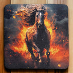 'Fire Horse’ Art Style Design - Neoprene Coasters - Laser Design Creations