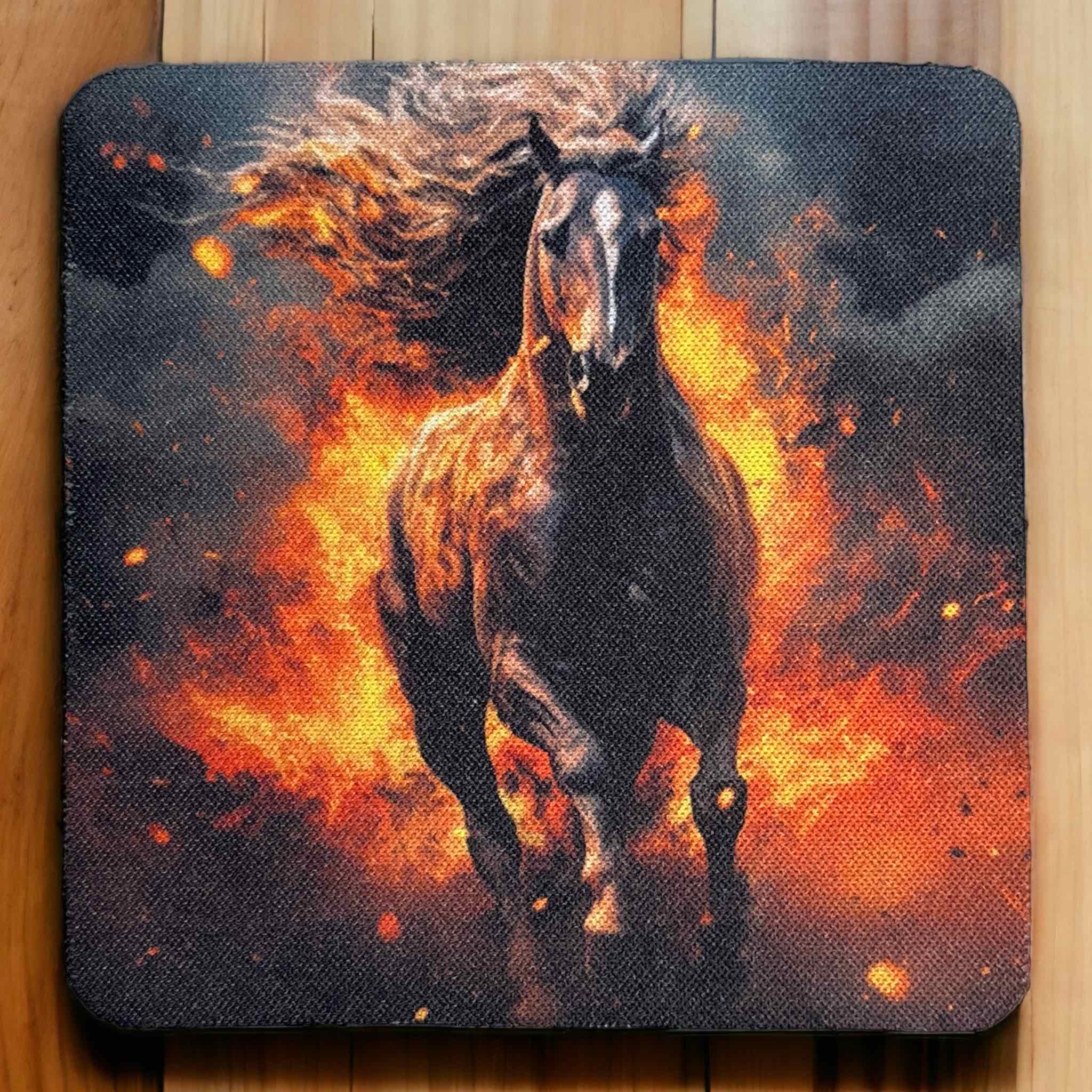 'Fire Horse’ Art Style Design - Neoprene Coasters - Laser Design Creations