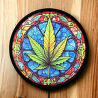 Weed Leaf Art Style - Vibrant Illuminations: LED Light Box - Laser Design Creations