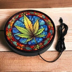 Weed Leaf Art Style - Vibrant Illuminations: LED Light Box - Laser Design Creations
