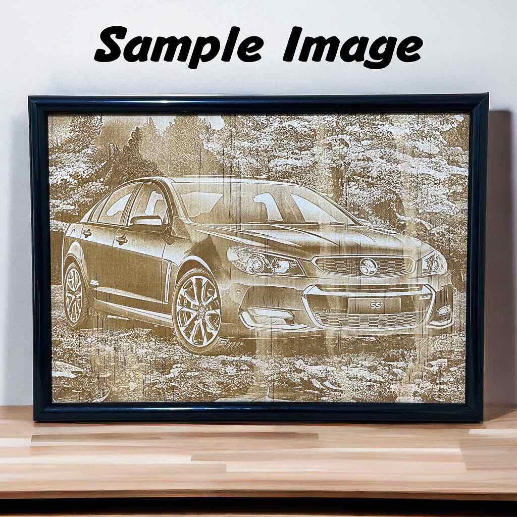 Capture Your Ride: Custom Car Photo Wood Engraving Service - Laser Design Creations