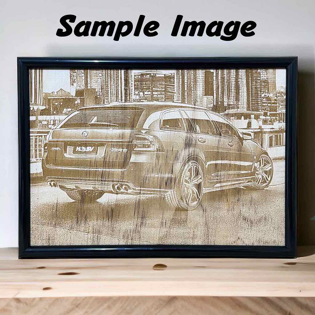Capture Your Ride: Custom Car Photo Wood Engraving Service - Laser Design Creations
