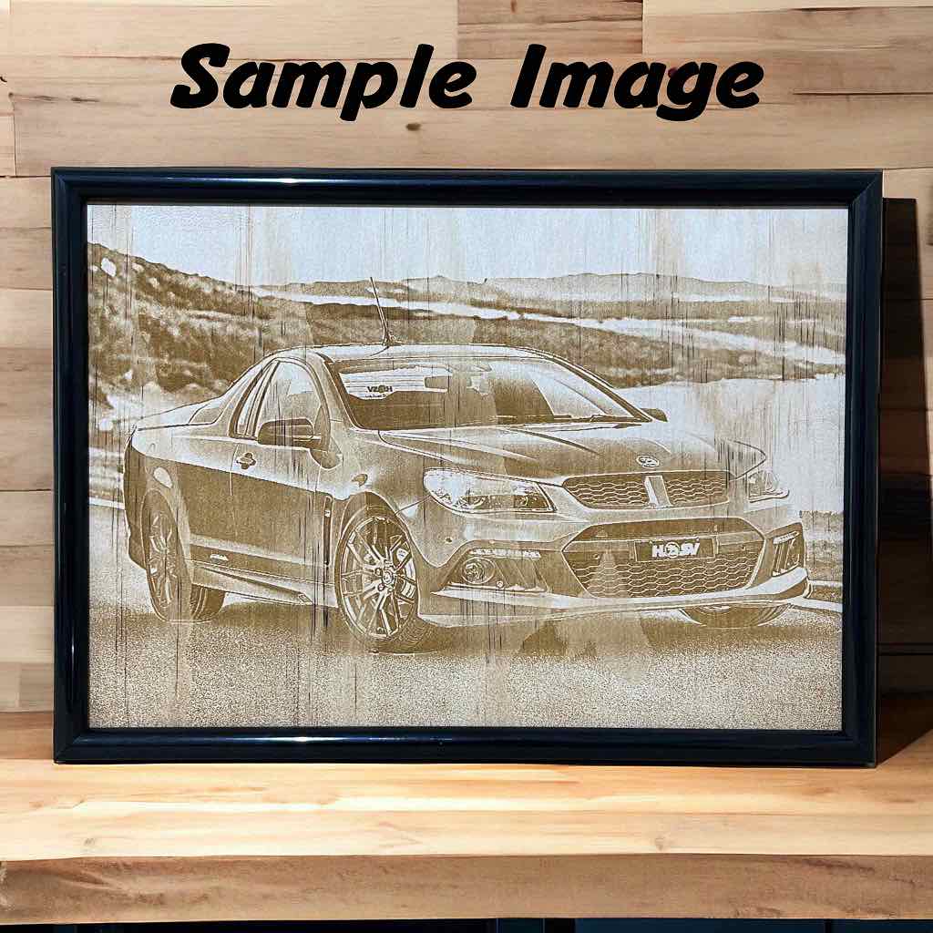 Capture Your Ride: Custom Car Photo Wood Engraving Service - Laser Design Creations