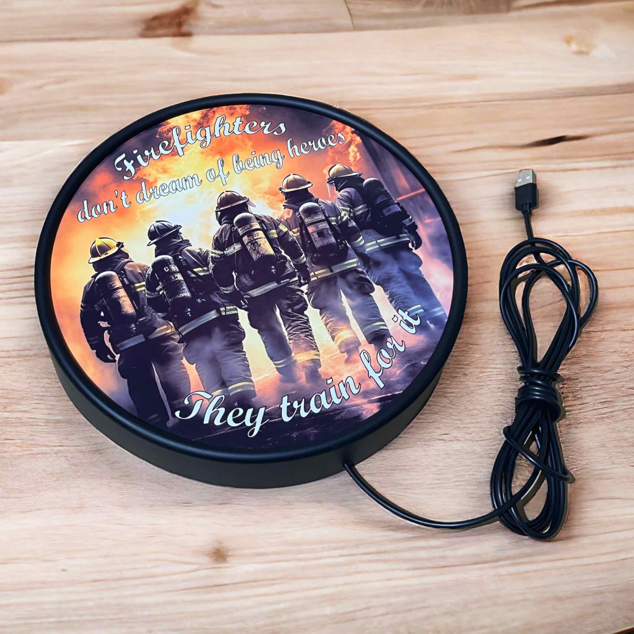 Hero Firefighter - Vibrant Illuminations: LED Light Box - Laser Design Creations