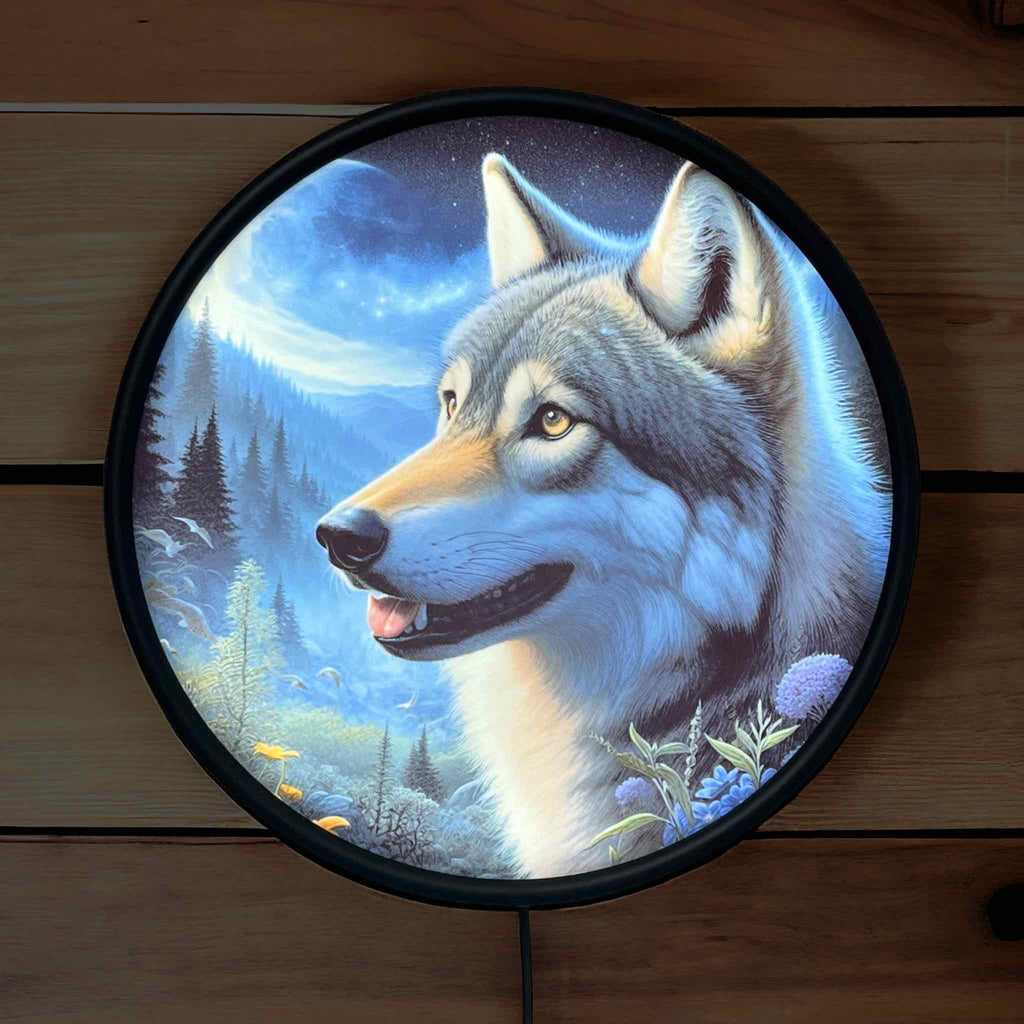 Led Wolves Wolf in Nature - Vibrant Illuminations: LED Light Sign – Laser Design ...