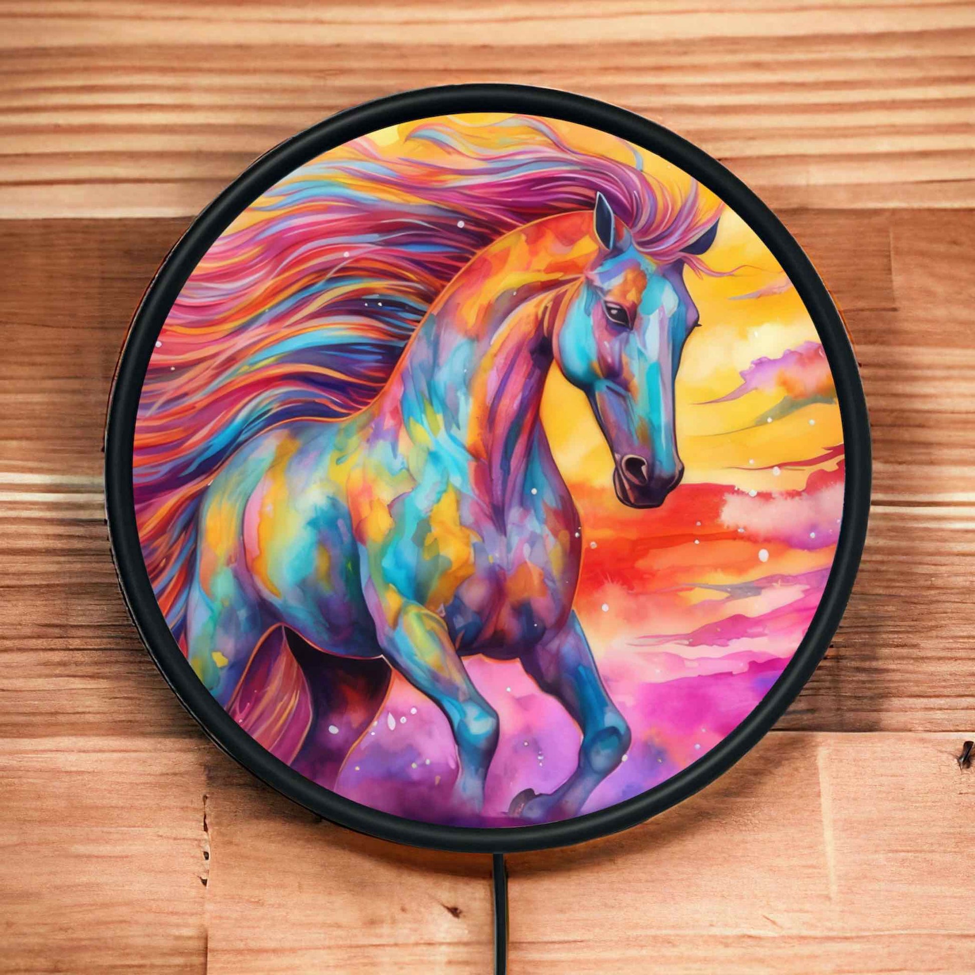 Art Style Horse - Vibrant Illuminations: LED Light Sign - Laser Design Creations