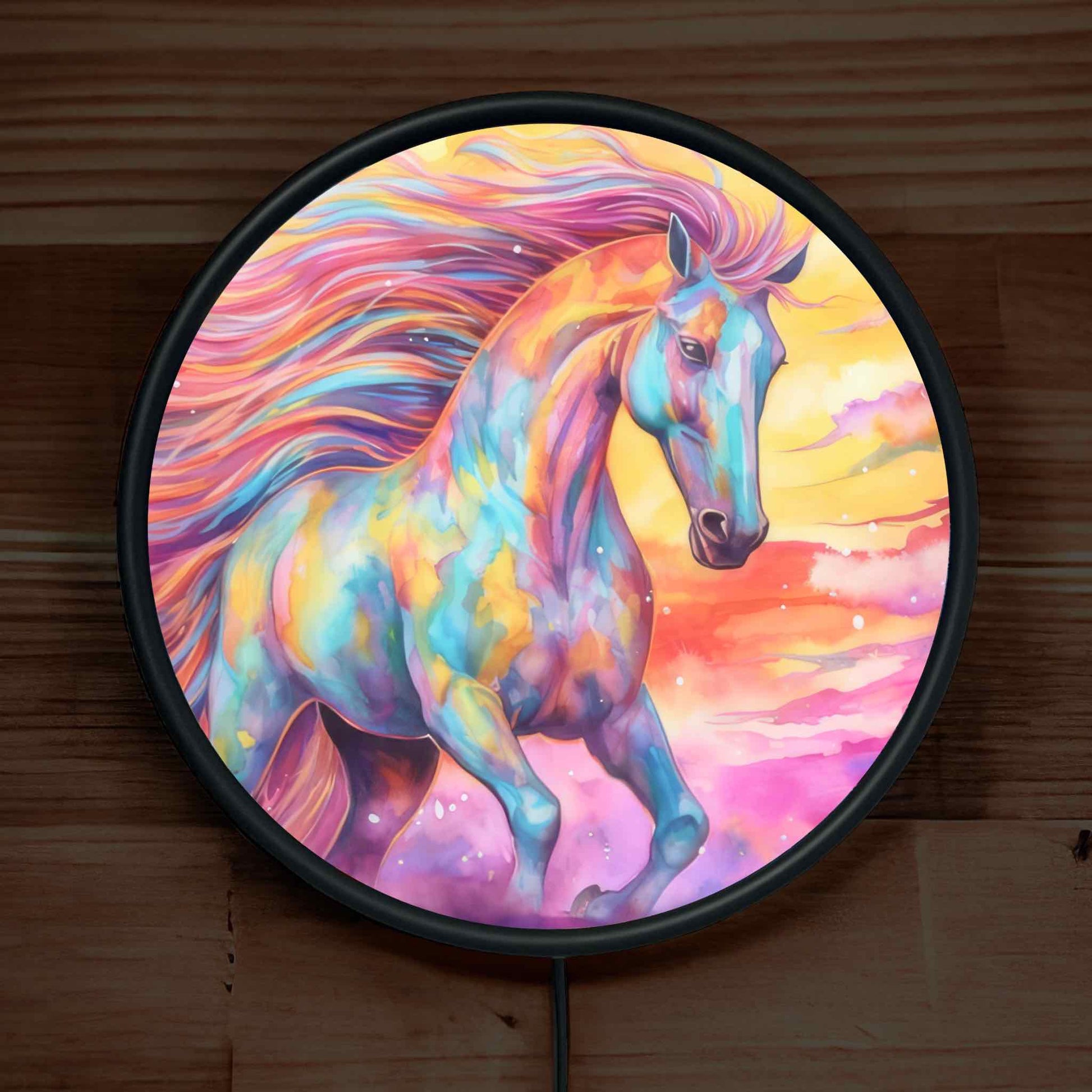 Art Style Horse - Vibrant Illuminations: LED Light Sign - Laser Design Creations