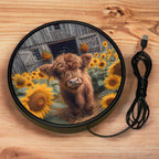Sunflower Highland Calf - Vibrant Illuminations: LED Light Sign - Laser Design Creations